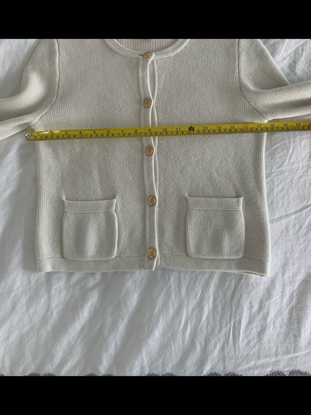 J. Crew Cream Button-Front Cropped Cardigan - Picture 5 of 6